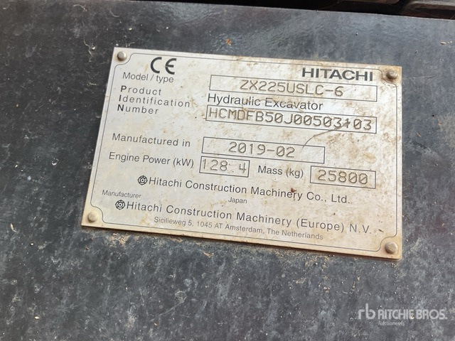 2019 Hitachi ZX225USLC-6 Tracked Excavator - Ekskavator me zinxhirë: foto 3 2019 Hitachi ZX225USLC-6 Tracked Excavator - Ekskavator me zinxhirë: foto 3