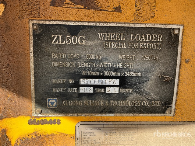 2008 XCMG ZL50G (Inoperable) Wheel Loader - Fadrom me goma: foto 2 2008 XCMG ZL50G (Inoperable) Wheel Loader - Fadrom me goma: foto 2
