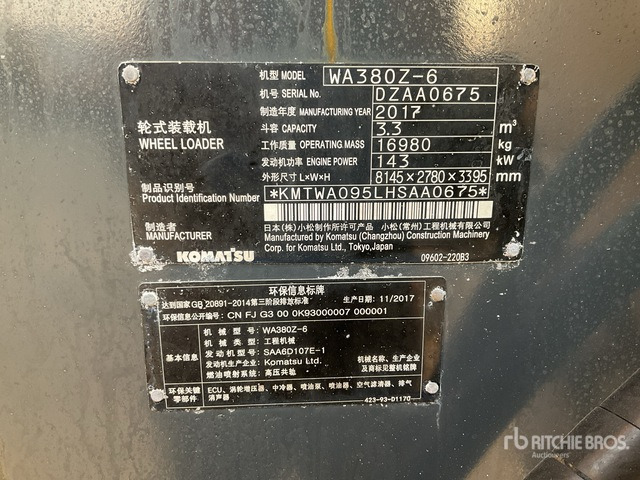 2017 Komatsu WA380Z-6 - Fadrom me goma: foto 1 2017 Komatsu WA380Z-6 - Fadrom me goma: foto 1