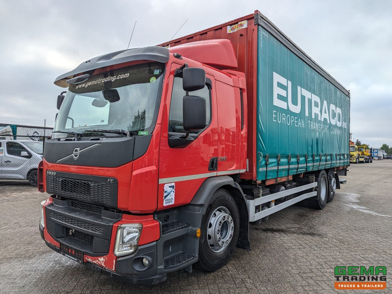 Volvo FE 280 6x2 Slaapcab Euro6 - BDF / SchuifzeilenBak 7.5M + Laadklep 1500KG - Rongpotten/Rongen - Kamion me tendë: foto 1 Volvo FE 280 6x2 Slaapcab Euro6 - BDF / SchuifzeilenBak 7.5M + Laadklep 1500KG - Rongpotten/Rongen - Kamion me tendë: foto 1