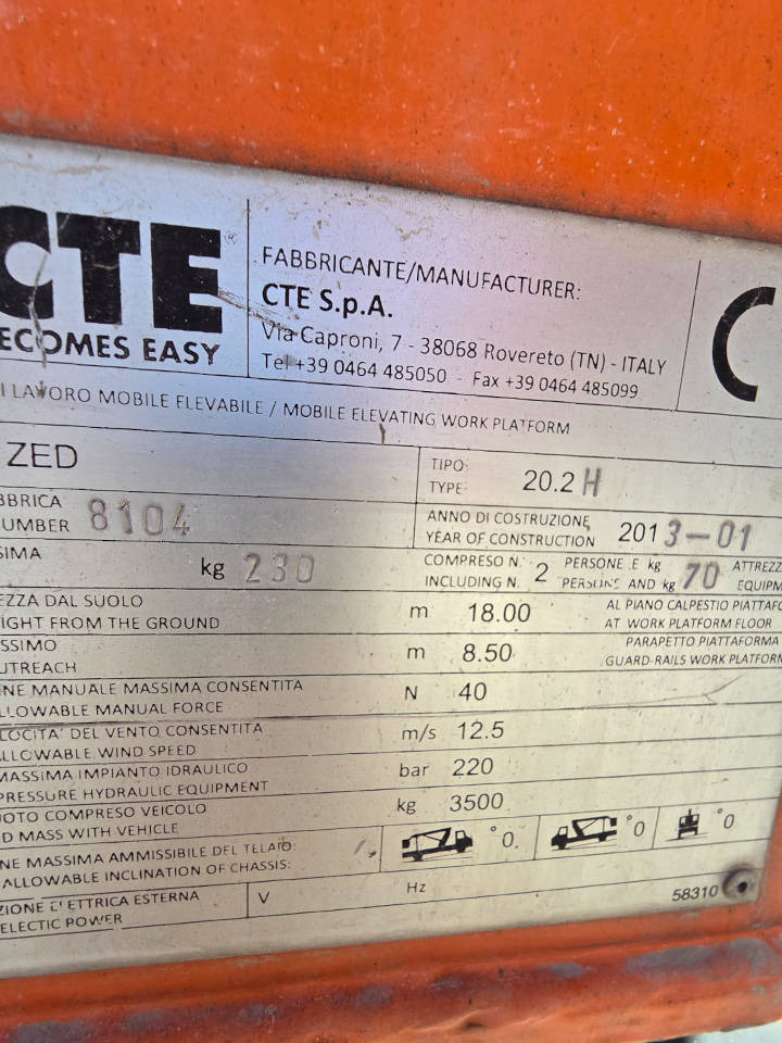 Platformë ajrore e montuar në kamion CTE ZED 20: foto 14