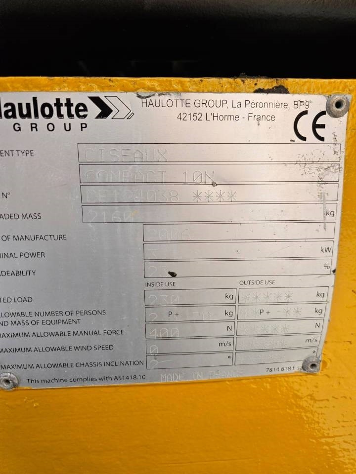 Haulotte Compact 10 N - Ngritës gërshërë: foto 5 Haulotte Compact 10 N - Ngritës gërshërë: foto 5