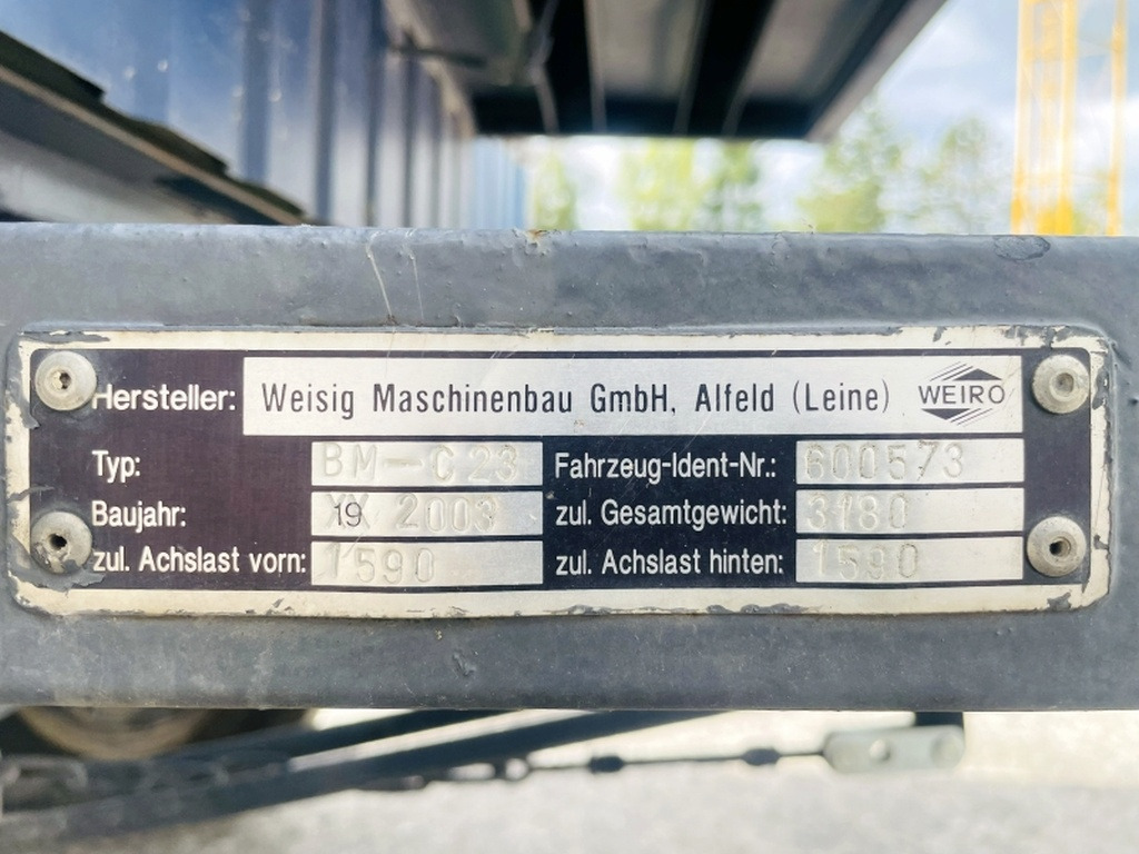 Diverses WEIRO BM-C23 BAUWAGEN (4070) - Kontejner ndërtimi, Rimorkio: foto 3 Diverses WEIRO BM-C23 BAUWAGEN (4070) - Kontejner ndërtimi, Rimorkio: foto 3