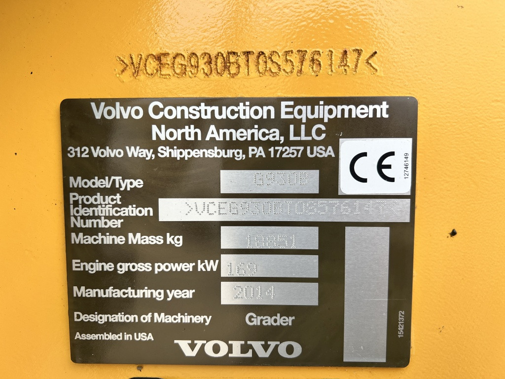 Makinë niveluese Volvo G 930 B (111500): foto 9 Makinë niveluese Volvo G 930 B (111500): foto 9