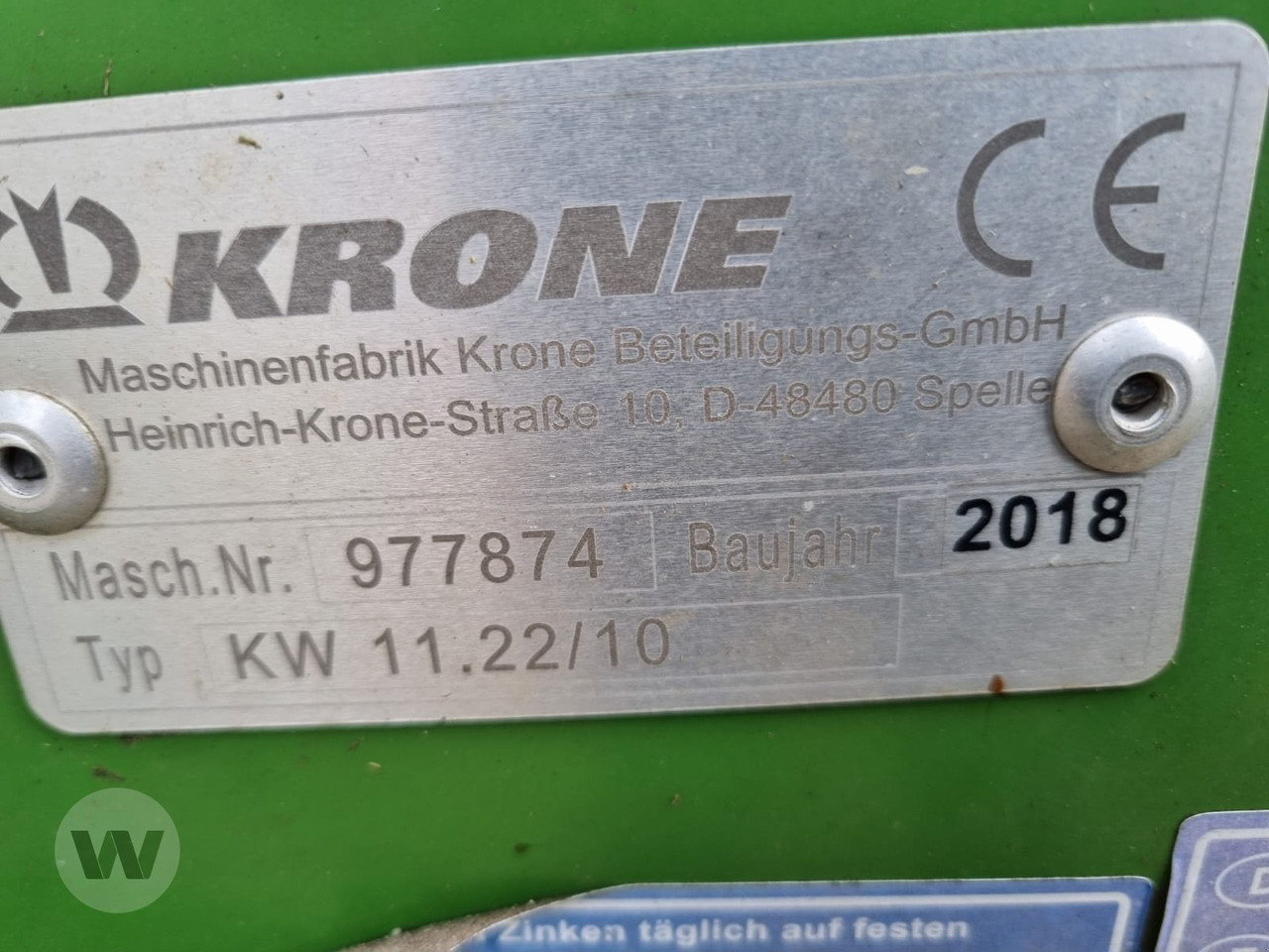 Krone KW 11.22/10 - Barkthyese/ Shkundës bari: foto 2 Krone KW 11.22/10 - Barkthyese/ Shkundës bari: foto 2