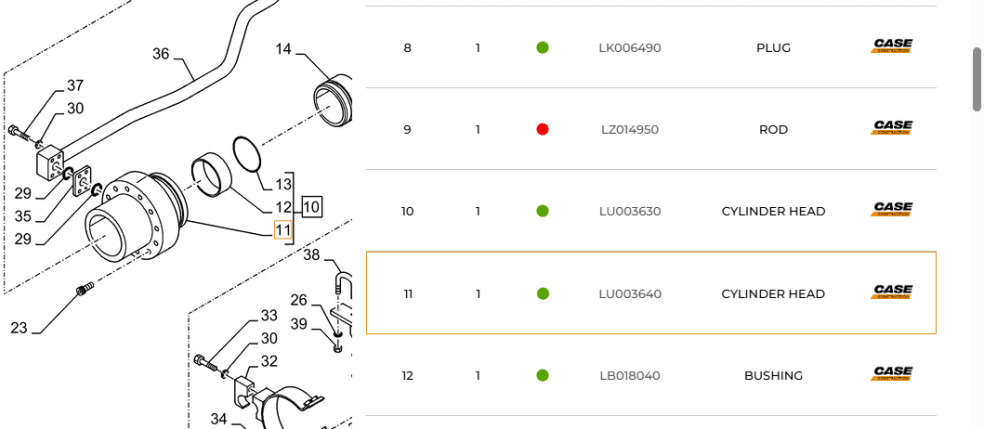 Case LU003640 - Cilindri hidraulik për Makineri ndërtimi: foto 1 Case LU003640 - Cilindri hidraulik për Makineri ndërtimi: foto 1