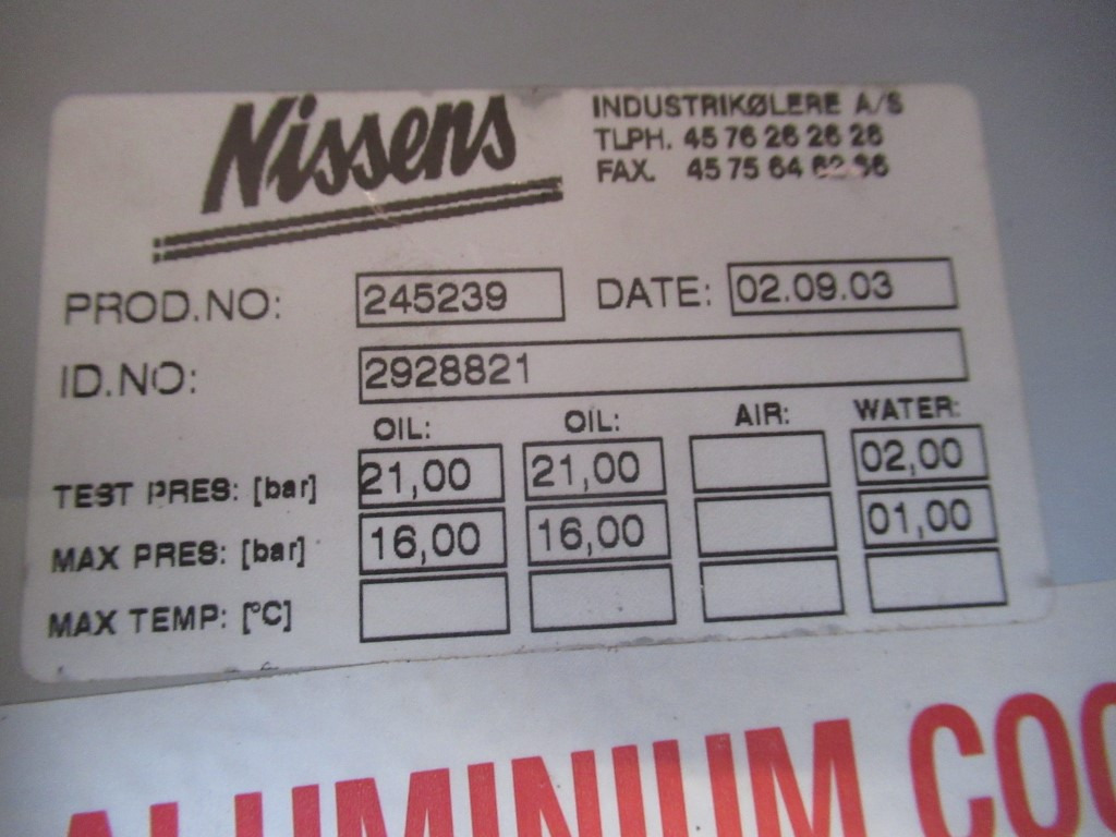 Nissens 2928821 - - Radiatori për Makineri ndërtimi: foto 4 Nissens 2928821 - - Radiatori për Makineri ndërtimi: foto 4