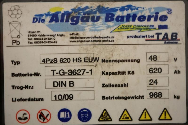 ALLGÄU BATTERIE 48 Volt 4 PzS 620 Ah - Bateria për Pajisje për trajtimin e materialeve: foto 5 ALLGÄU BATTERIE 48 Volt 4 PzS 620 Ah - Bateria për Pajisje për trajtimin e materialeve: foto 5