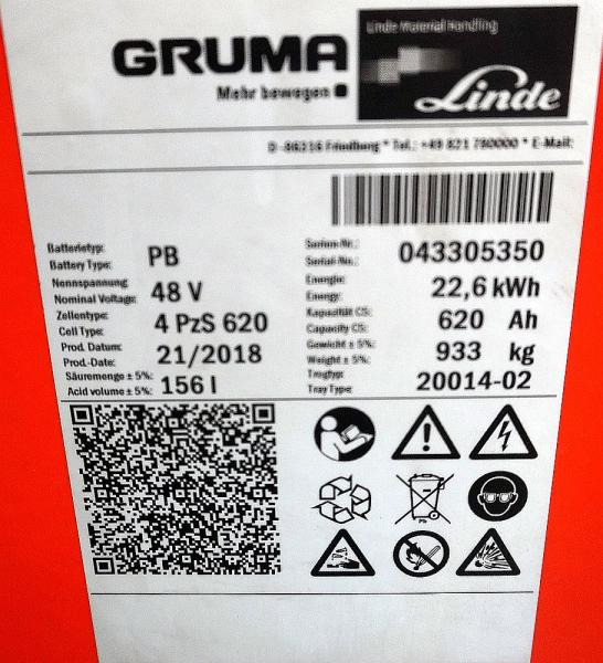 GRUMA 48 Volt 4 PzS 620 Ah - Bateria: foto 4 GRUMA 48 Volt 4 PzS 620 Ah - Bateria: foto 4