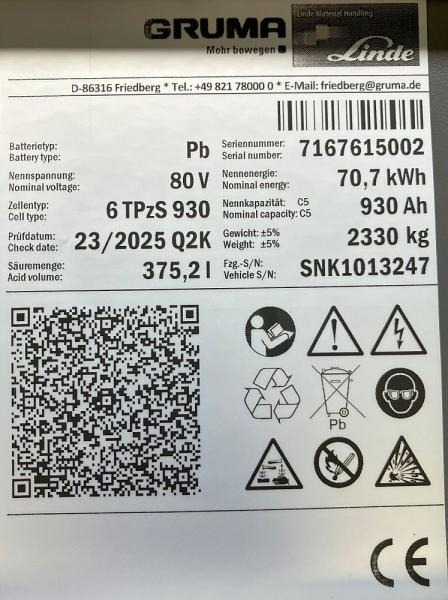 GRUMA 80 Volt 6 PzS 930 Ah - Bateria: foto 5 GRUMA 80 Volt 6 PzS 930 Ah - Bateria: foto 5