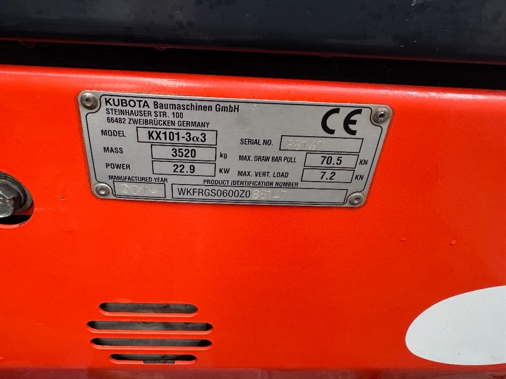 Kubota KX 101-3 A - Miniekskavator: foto 4 Kubota KX 101-3 A - Miniekskavator: foto 4