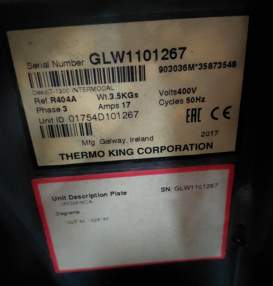 Thermo King T-1200 S/N : GLW1101267 - Njësi frigorifer: foto 2 Thermo King T-1200 S/N : GLW1101267 - Njësi frigorifer: foto 2