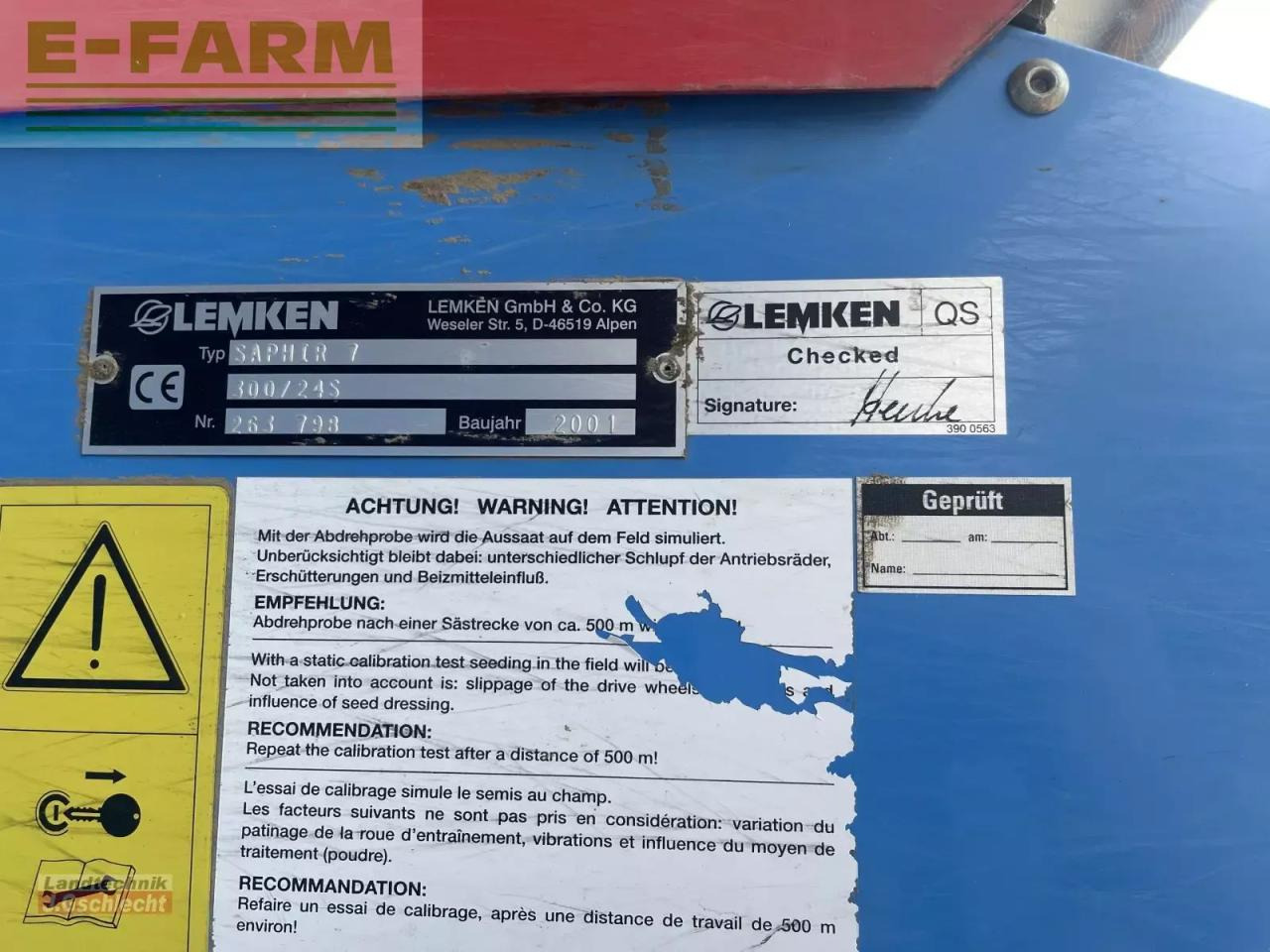 Lemken zirkon 7/300 + saphir 7/300 - Mbjellëse e kombinuar në radhë: foto 4 Lemken zirkon 7/300 + saphir 7/300 - Mbjellëse e kombinuar në radhë: foto 4