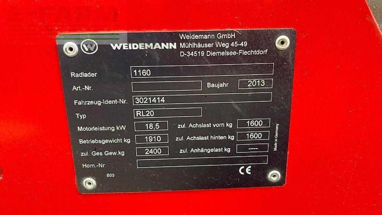 Miniekskavator Weidemann 1160: foto 12