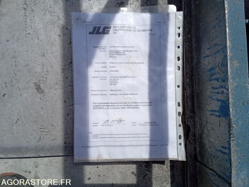 Nacelle electrique à ciseaux JLG 2030ES - Platformë ajrore: foto 5 Nacelle electrique à ciseaux JLG 2030ES - Platformë ajrore: foto 5