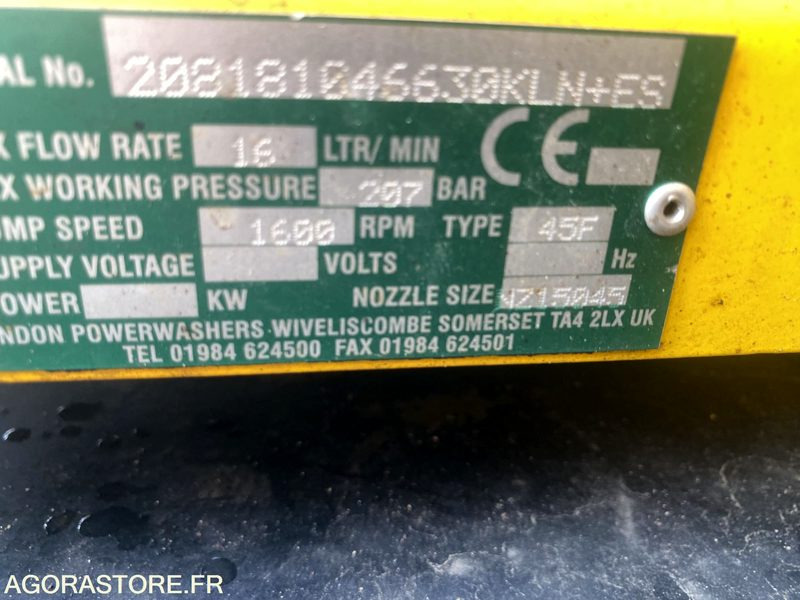 Pompë lavazhi Nettoyeur haute-pression Diesel sur remorque BRENDON BB1000: foto 7 Pompë lavazhi Nettoyeur haute-pression Diesel sur remorque BRENDON BB1000: foto 7