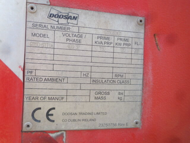 Doosan G150 - Set gjeneratori: foto 3 Doosan G150 - Set gjeneratori: foto 3