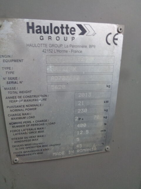 Haulotte HA120 - Krah me çernjerë: foto 4 Haulotte HA120 - Krah me çernjerë: foto 4