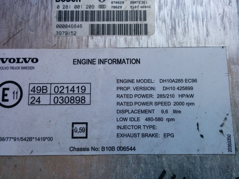 Volvo Bosh 0986282023 . /1209/ - ECU: foto 3 Volvo Bosh 0986282023 . /1209/ - ECU: foto 3