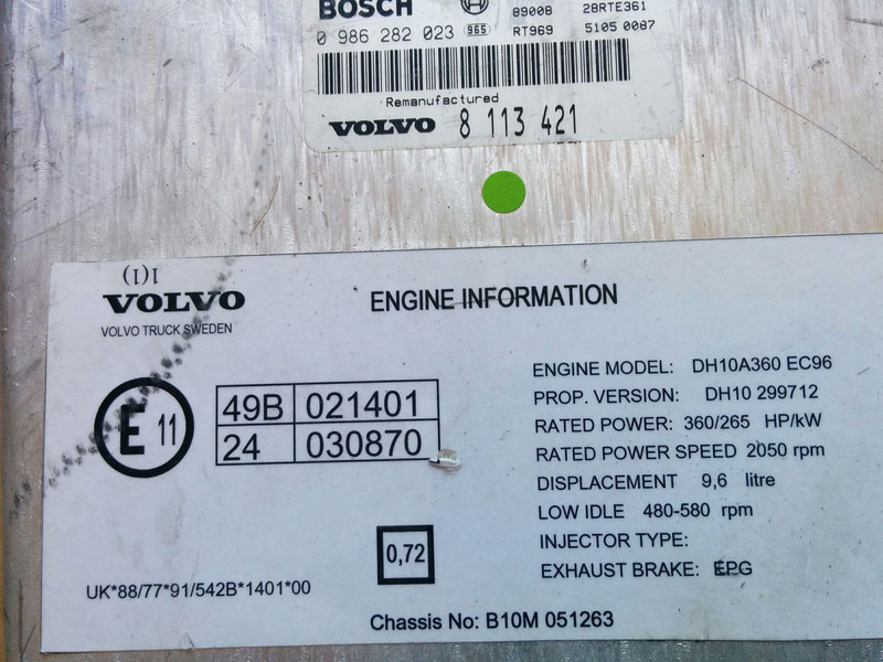 Volvo Bosh 0986282023 . /1209/ - ECU: foto 1 Volvo Bosh 0986282023 . /1209/ - ECU: foto 1