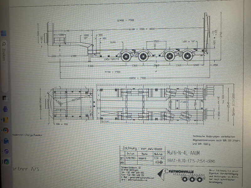 Faymonville F-S44-1AAA 4 AXLE, 2 STEERING AXLE, 7.9 METER EXTENADABLE DOUBLE RAMPS - Gjysmë rimorkio me plan ngarkimi të ulët: foto 4 Faymonville F-S44-1AAA 4 AXLE, 2 STEERING AXLE, 7.9 METER EXTENADABLE DOUBLE RAMPS - Gjysmë rimorkio me plan ngarkimi të ulët: foto 4