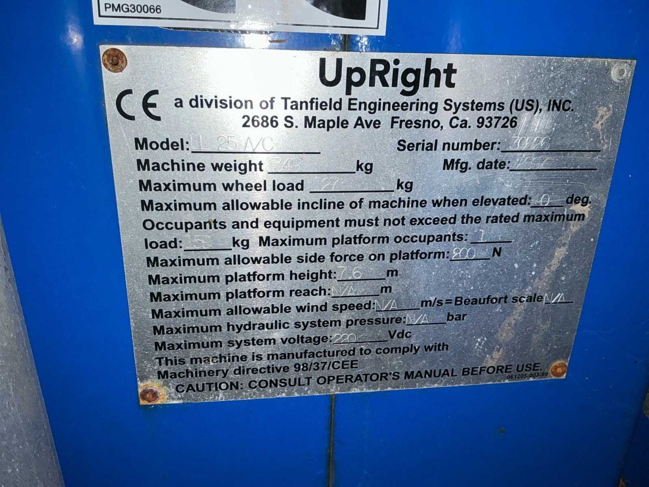 2007 UPRIGHT LL25 A-C AERIAL WORK PLATFORM - Platformë ajrore: foto 2 2007 UPRIGHT LL25 A-C AERIAL WORK PLATFORM - Platformë ajrore: foto 2