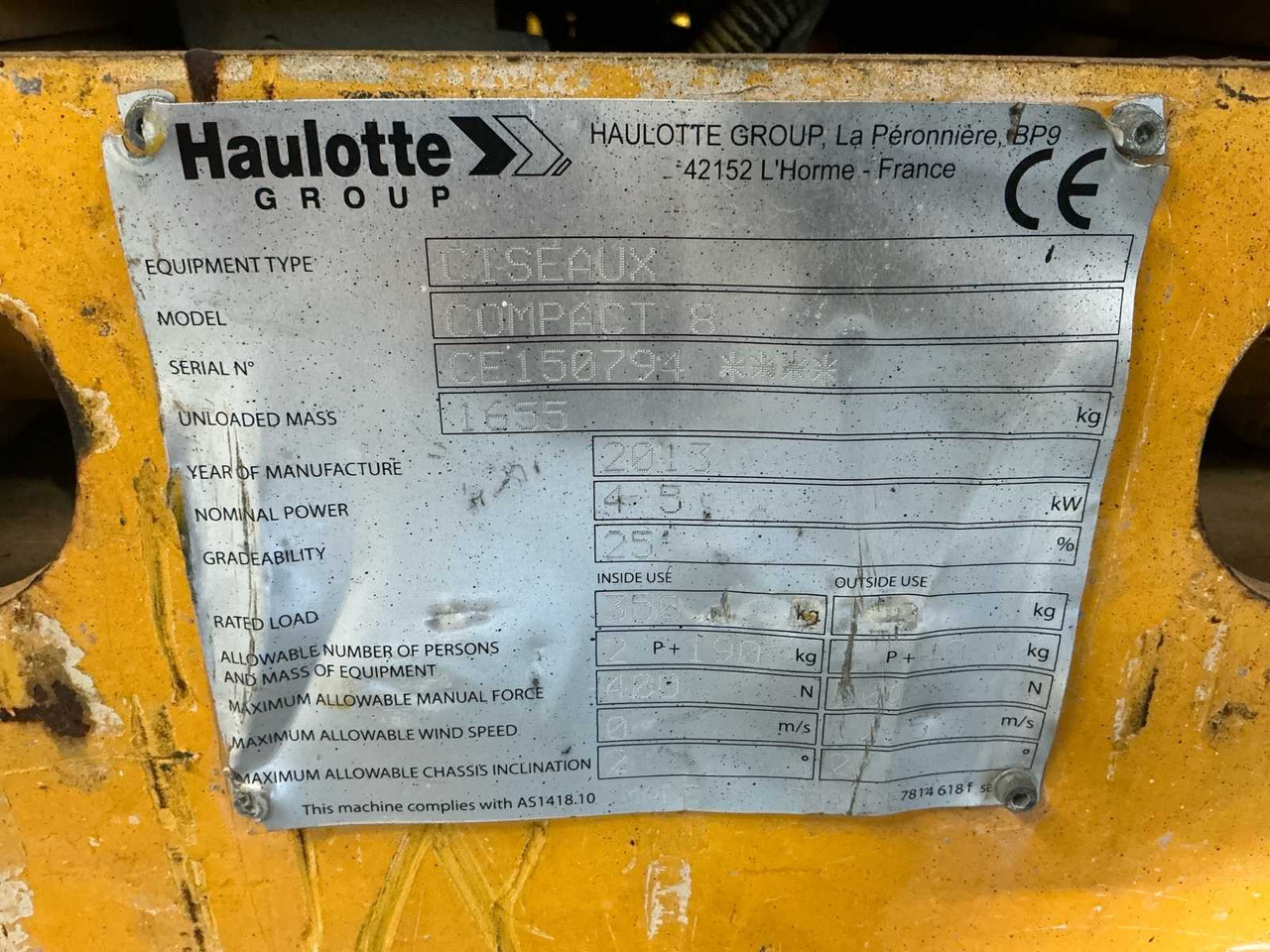 Platformë ajrore 2013 HAULOTTE COMPACT 8 AERIAL PLATFORM: foto 23 Platformë ajrore 2013 HAULOTTE COMPACT 8 AERIAL PLATFORM: foto 23