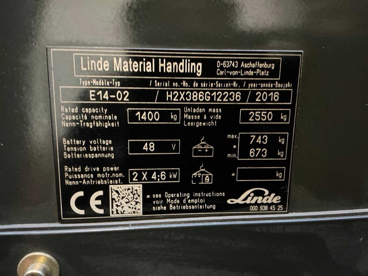 2016 LINDE E14-02 FORKLIFT TRUCK - Pirun ngritës: foto 3 2016 LINDE E14-02 FORKLIFT TRUCK - Pirun ngritës: foto 3