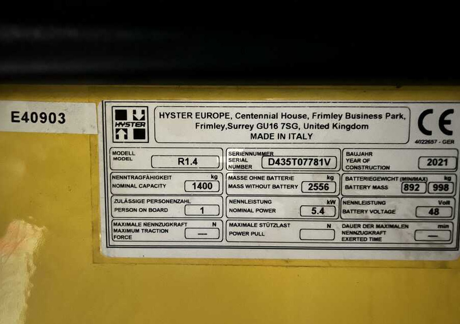 Hyster R1.4 - Pirun ritërheqës: foto 5 Hyster R1.4 - Pirun ritërheqës: foto 5