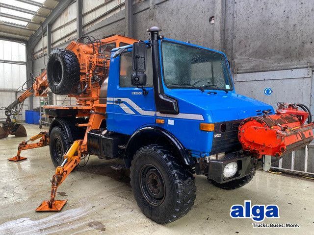 Unimog U 1450 4x4, Kran, Seilwinde - Kamion me vinç, Kamion me vinç: foto 1 Unimog U 1450 4x4, Kran, Seilwinde - Kamion me vinç, Kamion me vinç: foto 1