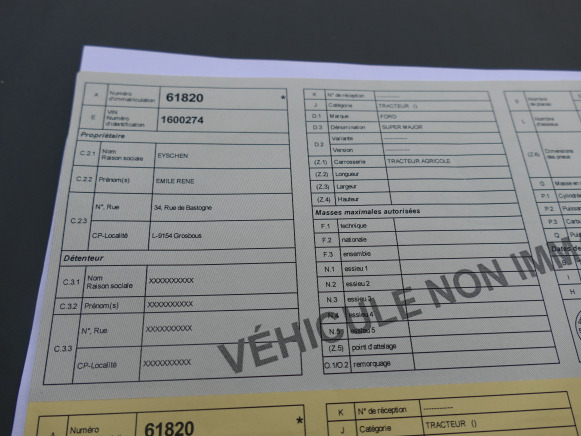 Traktor Tracteur agricole + treuil Ford Super Major: foto 19