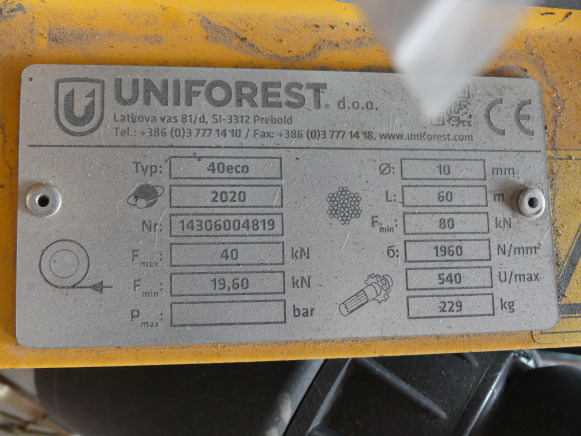 Treuil forestier Uniforest 40Eco - Çikrik për Pajisje pylltarie: foto 4 Treuil forestier Uniforest 40Eco - Çikrik për Pajisje pylltarie: foto 4