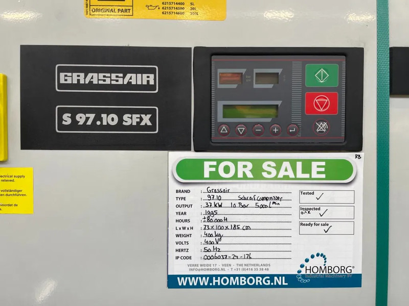Grassair S97.10 elek. schroefcompressor 37 kW, 5.000L/min. 10 Bar - Kompresor ajri: foto 4 Grassair S97.10 elek. schroefcompressor 37 kW, 5.000L/min. 10 Bar - Kompresor ajri: foto 4