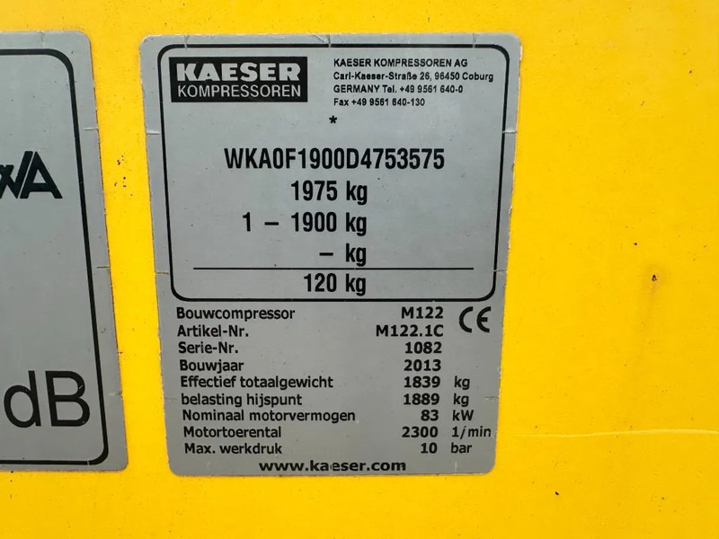 Kaeser M122 Deutz 11.1 m3 / min 10 Bar 83 kW Mobiele Diesel Compressor - Kompresor ajri: foto 3 Kaeser M122 Deutz 11.1 m3 / min 10 Bar 83 kW Mobiele Diesel Compressor - Kompresor ajri: foto 3