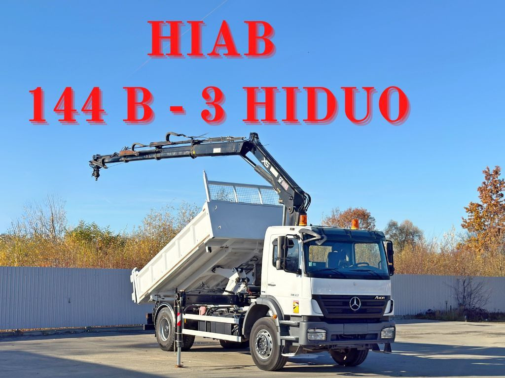 Mercedes-Benz AXOR 1833 * HIAB 144 B - 3 HIDUO + FUNK * TOP - Kamion vetëshkarkues, Kamion me vinç: foto 1 Mercedes-Benz AXOR 1833 * HIAB 144 B - 3 HIDUO + FUNK * TOP - Kamion vetëshkarkues, Kamion me vinç: foto 1