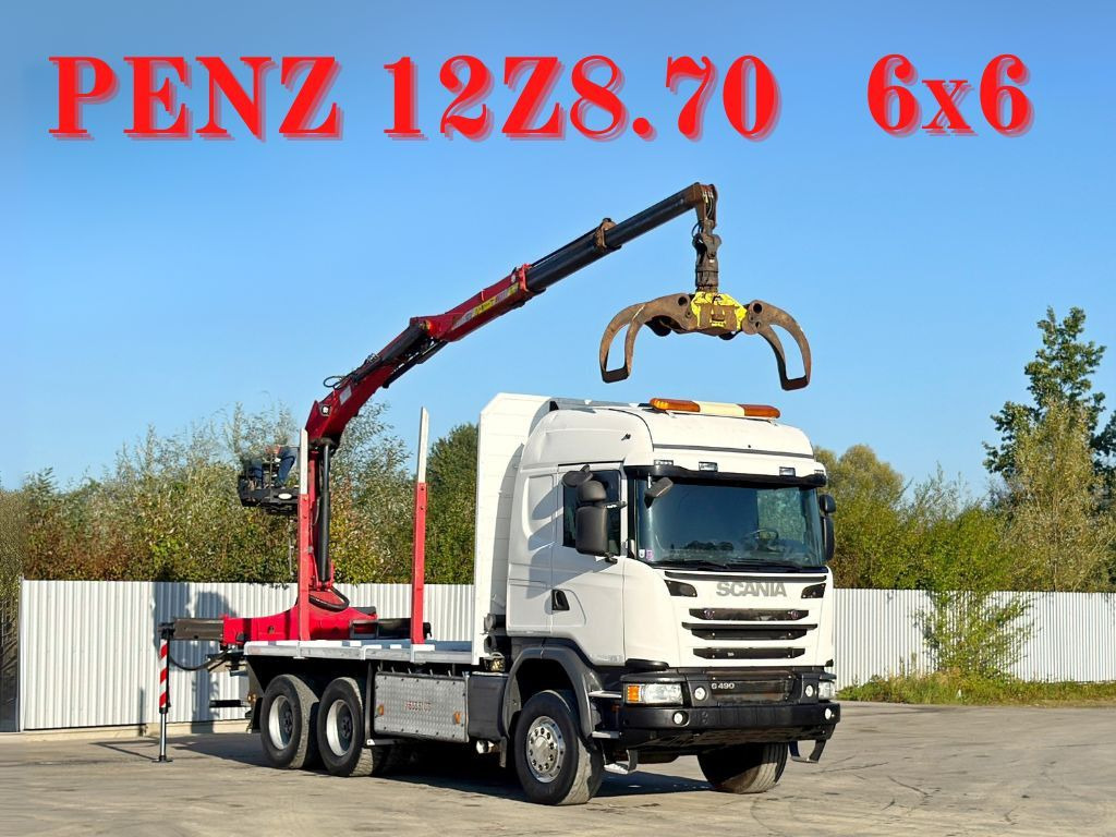 Scania G490* HOLZTRANSPORTER * PENZ 12Z8.70* 6x6 - Kamion për transport druri, Kamion me vinç: foto 1 Scania G490* HOLZTRANSPORTER * PENZ 12Z8.70* 6x6 - Kamion për transport druri, Kamion me vinç: foto 1