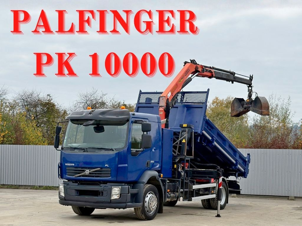 Volvo FL280 KIPPER 4,35m * PALFINGER PK 10000 + FUNK - Kamion vetëshkarkues, Kamion me vinç: foto 1 Volvo FL280 KIPPER 4,35m * PALFINGER PK 10000 + FUNK - Kamion vetëshkarkues, Kamion me vinç: foto 1
