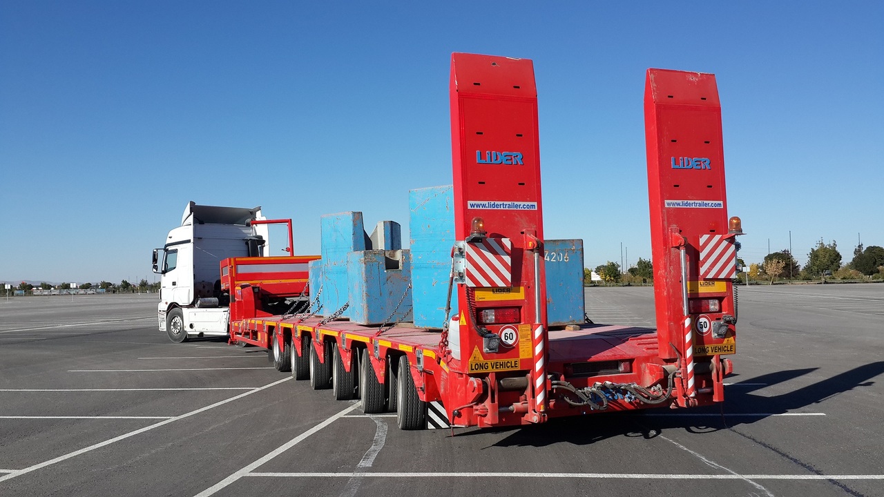 Gjysmë rimorkio me plan ngarkimi të ulët për transportimin e makinerive të rënda i ri LIDER 2024 YEAR NEW MODELS containeer flatbes semi TRAILER FOR SALE: foto 8