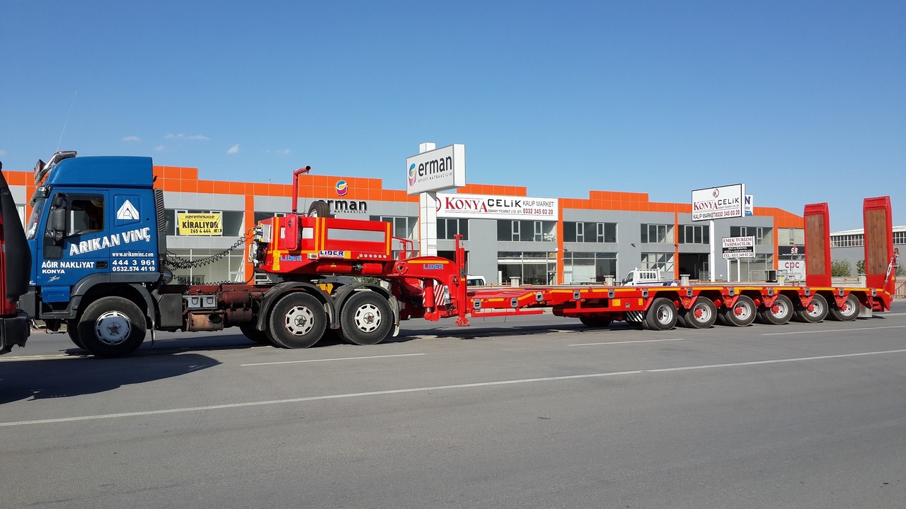 Gjysmë rimorkio me plan ngarkimi të ulët për transportimin e makinerive të rënda i ri LIDER 2024 YEAR NEW MODELS containeer flatbes semi TRAILER FOR SALE: foto 7