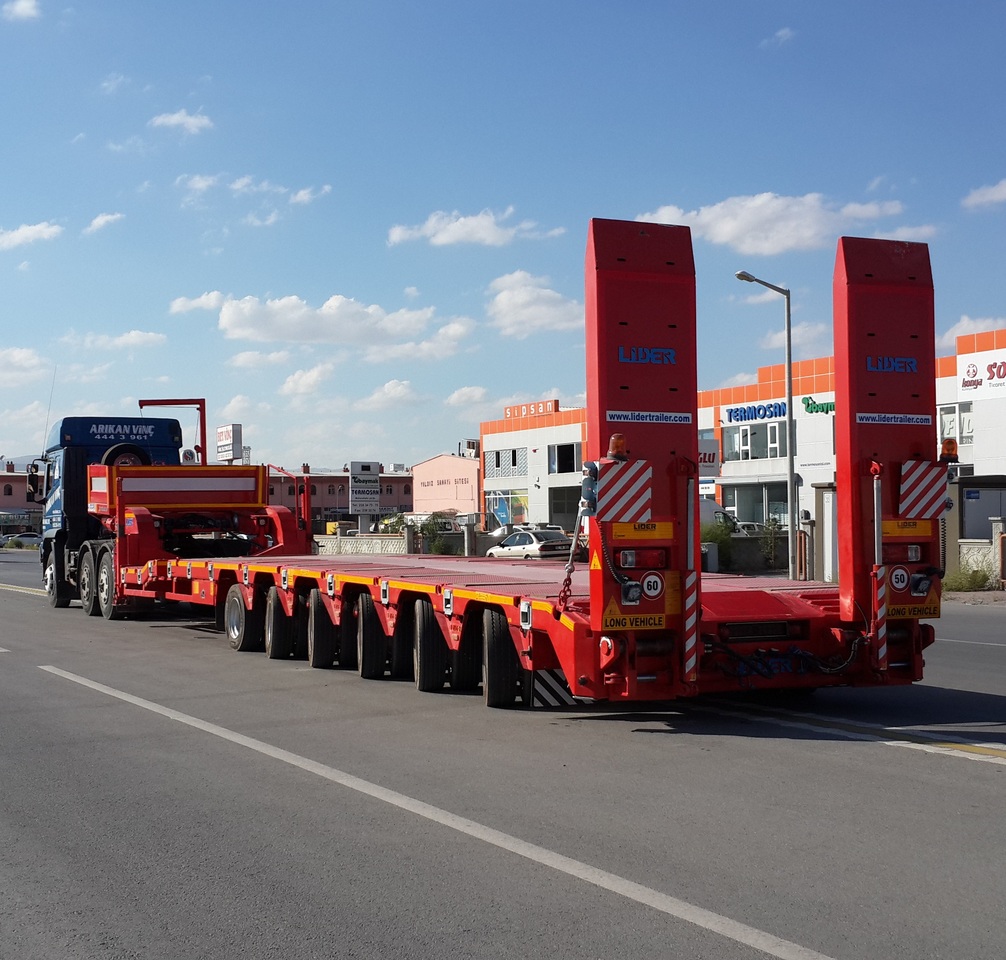 Gjysmë rimorkio me plan ngarkimi të ulët për transportimin e makinerive të rënda i ri LIDER 2024 YEAR NEW MODELS containeer flatbes semi TRAILER FOR SALE: foto 9