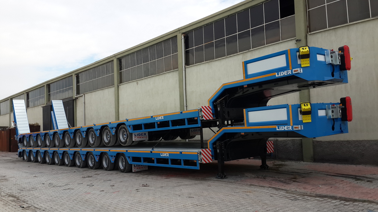 Gjysmë rimorkio me plan ngarkimi të ulët për transportimin e makinerive të rënda i ri LIDER 2024 YEAR NEW MODELS containeer flatbes semi TRAILER FOR SALE: foto 16