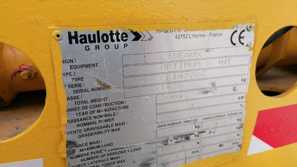 Haulotte Optimum 8 - Ngritës gërshërë: foto 5 Haulotte Optimum 8 - Ngritës gërshërë: foto 5