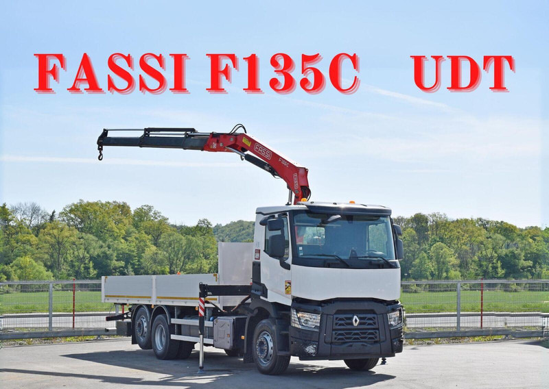Renault C 380 - Kamion me karroceri të hapur, Kamion me vinç: foto 1 Renault C 380 - Kamion me karroceri të hapur, Kamion me vinç: foto 1