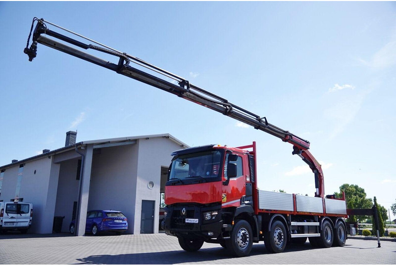 Renault C 430 / 8x4 / SKRZYNIOWY 7 M + HDS PALFINGER PK 2300-EH / WYSÓW - Kamion me karroceri të hapur, Kamion me vinç: foto 1 Renault C 430 / 8x4 / SKRZYNIOWY 7 M + HDS PALFINGER PK 2300-EH / WYSÓW - Kamion me karroceri të hapur, Kamion me vinç: foto 1