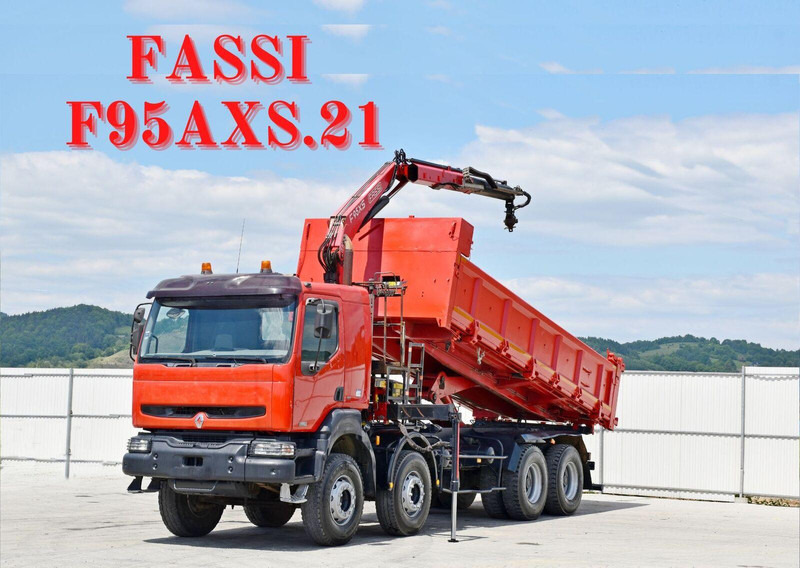 Renault KERAX 420 DCI Kipper 6,30m+FASSI F95AXS.21+FUNK - Kamion vetëshkarkues, Kamion me vinç: foto 1 Renault KERAX 420 DCI Kipper 6,30m+FASSI F95AXS.21+FUNK - Kamion vetëshkarkues, Kamion me vinç: foto 1