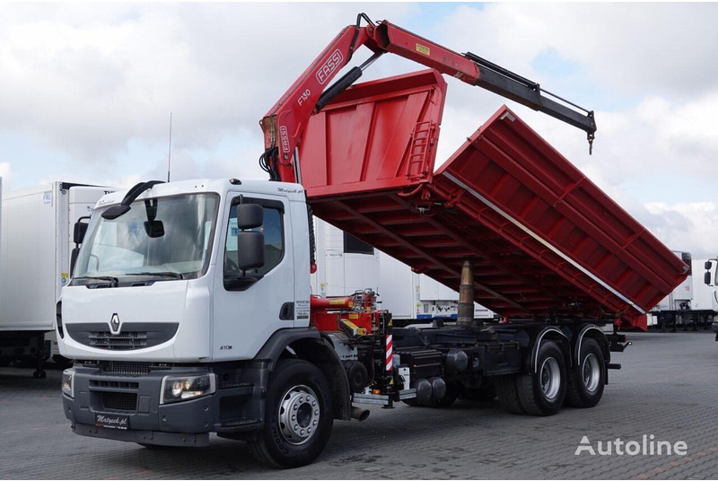 Renault LANDER 3 way tipper + crane FASSI 130 6x4 - Kamion vetëshkarkues, Kamion me vinç: foto 1 Renault LANDER 3 way tipper + crane FASSI 130 6x4 - Kamion vetëshkarkues, Kamion me vinç: foto 1