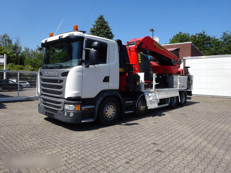 Scania G410 - Flatbed+crane - Kamion me karroceri të hapur, Kamion me vinç: foto 1 Scania G410 - Flatbed+crane - Kamion me karroceri të hapur, Kamion me vinç: foto 1