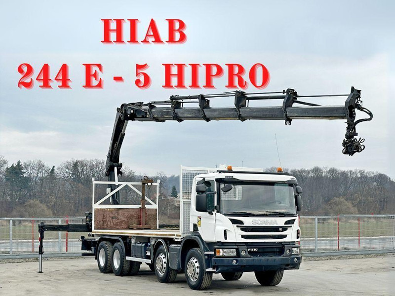 Scania P 410*PLATFORM 7,00m*HIAB 244 E-5 HIPRO+FUNK/8x4 - Kamion me karroceri të hapur, Kamion me vinç: foto 1 Scania P 410*PLATFORM 7,00m*HIAB 244 E-5 HIPRO+FUNK/8x4 - Kamion me karroceri të hapur, Kamion me vinç: foto 1