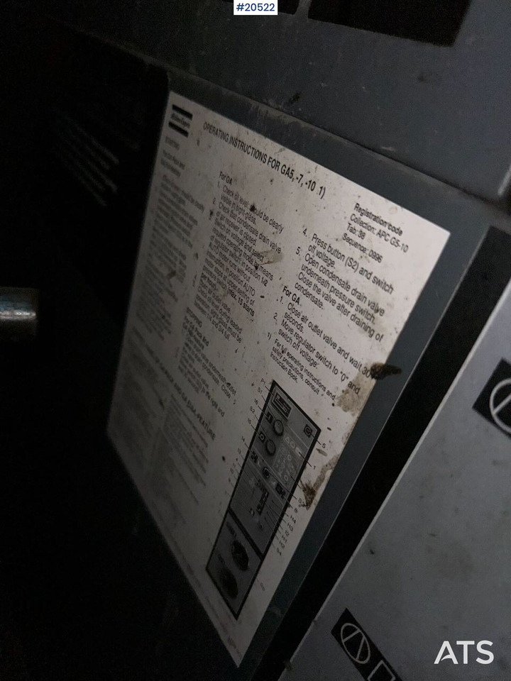 Atlas Copco GA7 - Makineri ndërtimi: foto 5 Atlas Copco GA7 - Makineri ndërtimi: foto 5