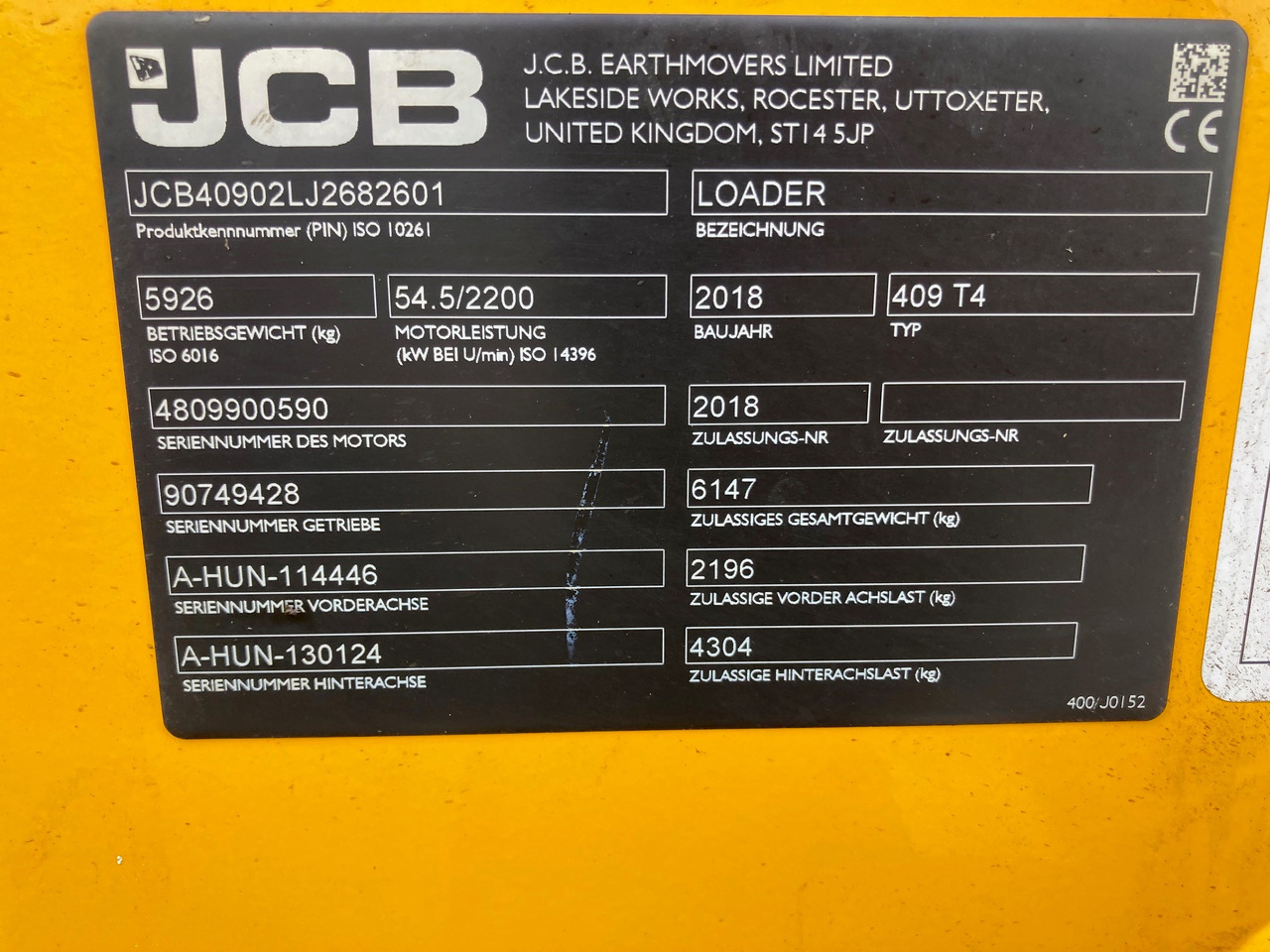 JCB Radlader Typ 409 - Fadrom: foto 2 JCB Radlader Typ 409 - Fadrom: foto 2